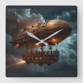 Steampunk Onderwaterboot Vierkante Klok (Voorkant)