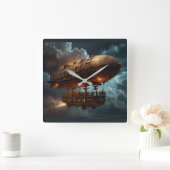 Steampunk Onderwaterboot Vierkante Klok (Huis)
