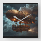 Steampunk Onderwaterboot Vierkante Klok (Voorkant)