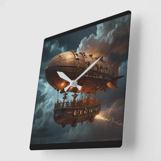 Steampunk Onderwaterboot Vierkante Klok (Hoek)