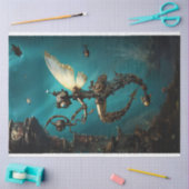 Steampunk Onderwaterduiker Blauwgroen Decoupage Tissuepapier (Craft)