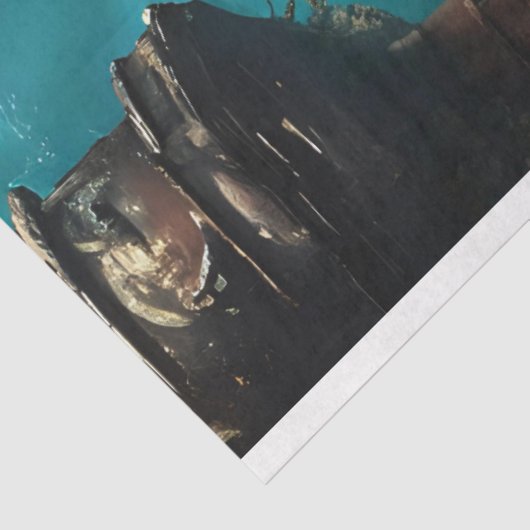 Steampunk Onderwaterduiker Blauwgroen Decoupage Tissuepapier (Detail)