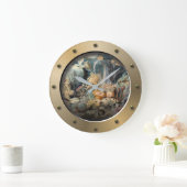 Steampunk onderzeeboot Porthole Undersea Life Grote Klok (Huis)