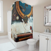 Steampunk Onderzeeër Kat Thee Douchegordijn (In situ)