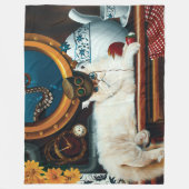 Steampunk Onderzeeër Kat Thee Fleece Deken (Voorkant)