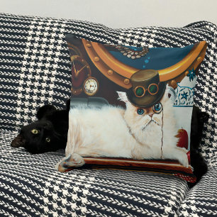 Steampunk Onderzeeër Kat Thee Kussen