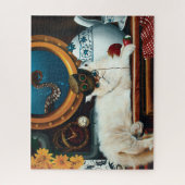 Steampunk Onderzeeër Kat Thee Legpuzzel (Verticaal)