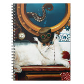 Steampunk Onderzeeër Kat Thee Notitieboek (Voorkant)
