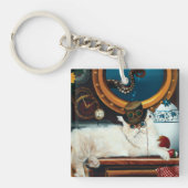 Steampunk Onderzeeër Kat Thee Sleutelhanger (Voorkant)