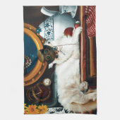 Steampunk Onderzeeër Kat Thee Theedoek (Verticaal)