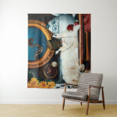 Steampunk Onderzeeër Kat Thee Wandkleed (In situ)