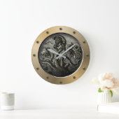 Steampunk onderzeeër Porthole Kraken Giant Octopus Grote Klok (Huis)