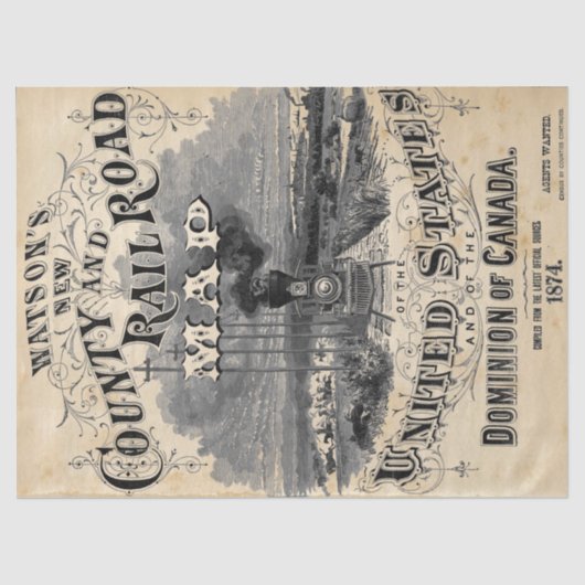 Steampunk-ontkoppelingspapier Tissuepapier (Voorkant)