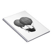 Steampunk ontwerp zwart-wit vliegmachine notitieboek (Rechterzijde)