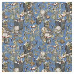 Steampunk op Blue Denim Stof