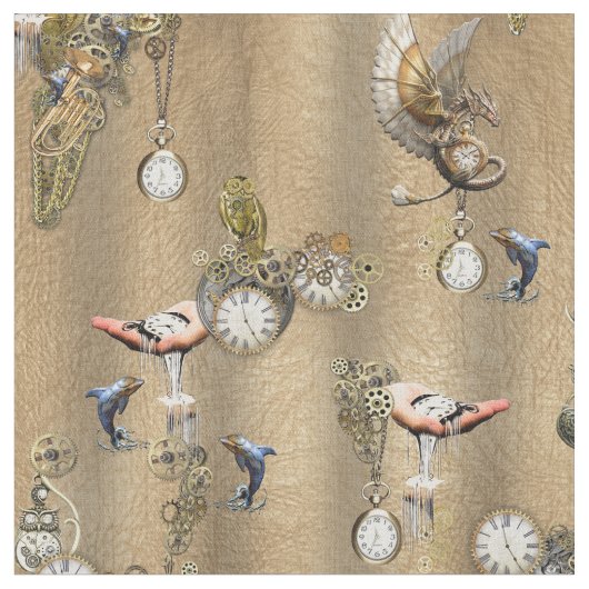 Steampunk op de olievlek van Gold Tan Stof (Close Up)