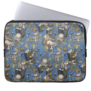 Steampunk op een blauw Denim-laptophoes Laptop Sleeve
