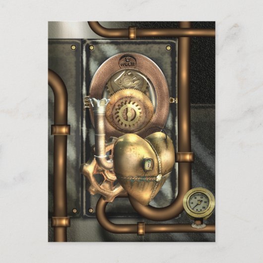 Steampunk op het hart briefkaart (Voorkant)