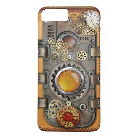 Steampunk op leder Case-Mate iPhone case (Achterkant)