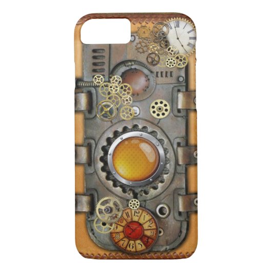 Steampunk op leder Case-Mate iPhone case (Achterkant)
