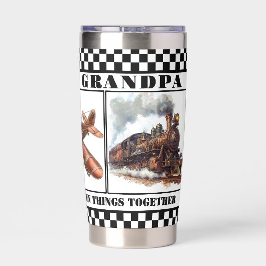  Steampunk opa gaat met pensioen Geïsoleerde Drinkbeker (Achterkant)