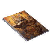 STEAMPUNK ORANJE TABBY CAT NOTITIEBOEK (Rechterzijde)