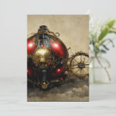 Steampunk Ornament met Wheels Bedankkaart (Staand voorkant)