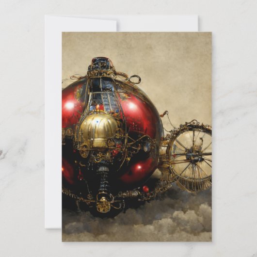 Steampunk Ornament met Wheels Bedankkaart (Achterkant)