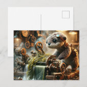 Steampunk Otter Seaweed Verstopte Machine Briefkaart (Voorkant / Achterkant)