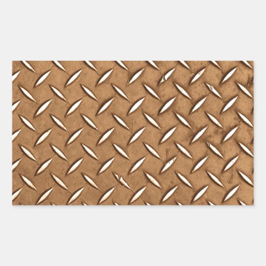 Steampunk Oud Messing Plating Metal Effect Rechthoekige Sticker (Voorkant)