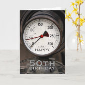 Steampunk Oude Manometer 50e Verjaardag Groet Kaart (Gele Bloem)