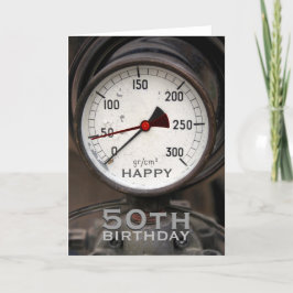 Steampunk Oude Manometer 50e Verjaardag Groet Kaart