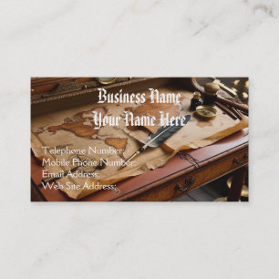 Steampunk  Oude Wereldkaart Thema Visitekaartje