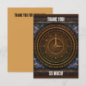 Steampunk  ouderwetse koperklokwerk bedankkaart (Voorkant / Achterkant)