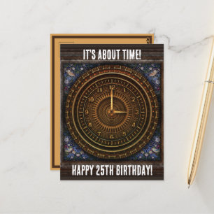 Steampunk  ouderwetse koperklokwerk briefkaart