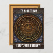 Steampunk ouderwetse koperklokwerk briefkaart (Voorkant / Achterkant)