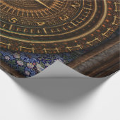 Steampunk  ouderwetse koperklokwerk cadeaupapier (Hoek)