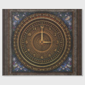 Steampunk  ouderwetse koperklokwerk cadeaupapier (Vlak)