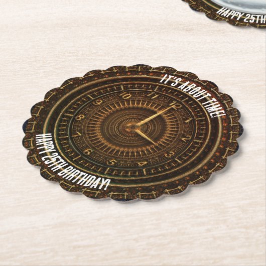 Steampunk  ouderwetse koperklokwerk kartonnen onderzetters (Gekanteld)