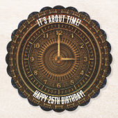 Steampunk  ouderwetse koperklokwerk kartonnen onderzetters (Voorkant)