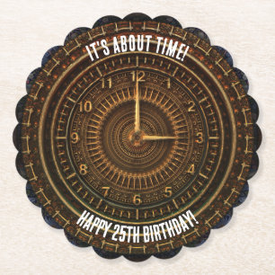 Steampunk  ouderwetse koperklokwerk kartonnen onderzetters