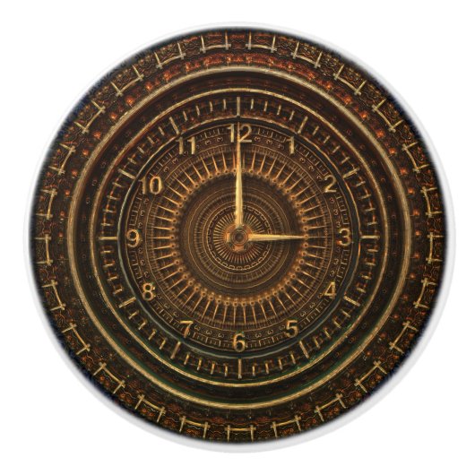 Steampunk  ouderwetse koperklokwerk keramische knop (Voorkant)