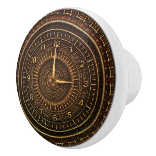 Steampunk ouderwetse koperklokwerk keramische knop (Rechts)