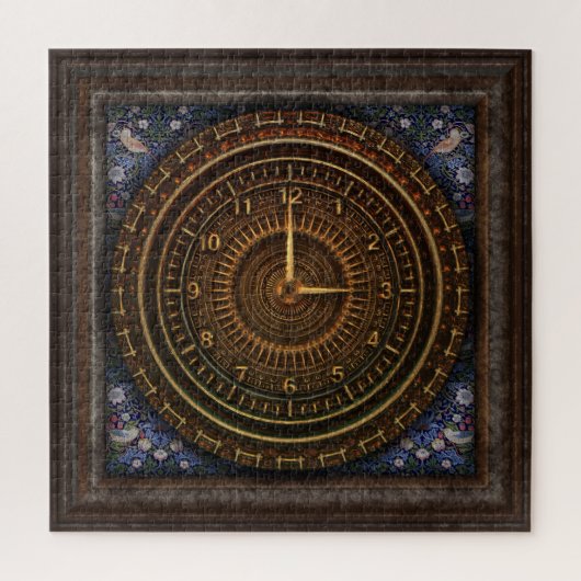 Steampunk ouderwetse koperklokwerk legpuzzel (Verticaal)