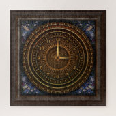 Steampunk  ouderwetse koperklokwerk legpuzzel (Verticaal)