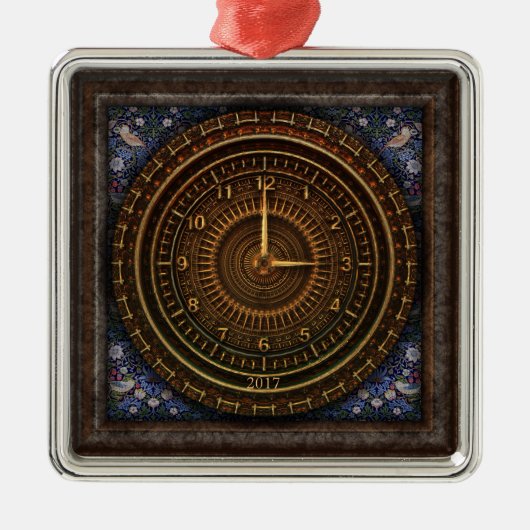 Steampunk  ouderwetse koperklokwerk metalen ornament (Voorkant)