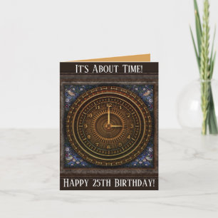 Steampunk  ouderwetse koperklokwerk notitiekaartje