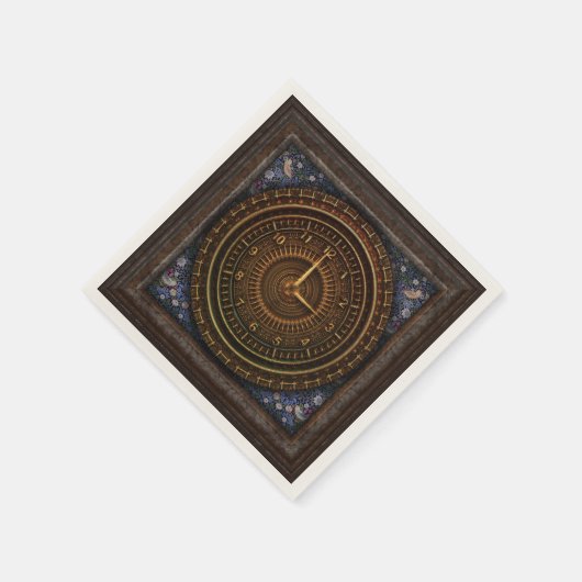 Steampunk ouderwetse koperklokwerk servetten (Hoek)