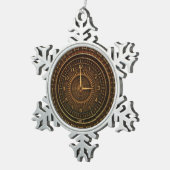 Steampunk  ouderwetse koperklokwerk tin sneeuwvlok ornament (Rechts)