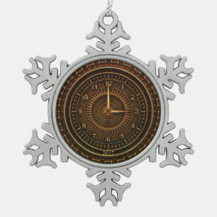 Steampunk  ouderwetse koperklokwerk tin sneeuwvlok ornament